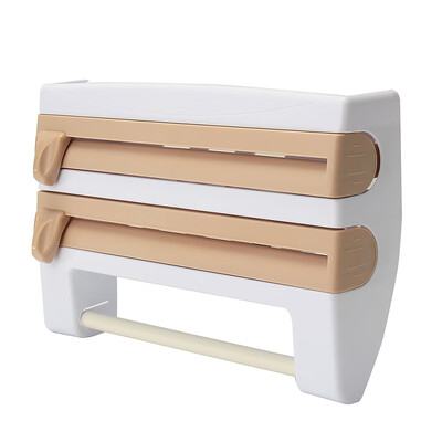 

1Pc Kitchen Cling Film Sauce Bottle Storage Rack Paper Towel Holder Space Saver Kitchen Accessory with Cutting Device