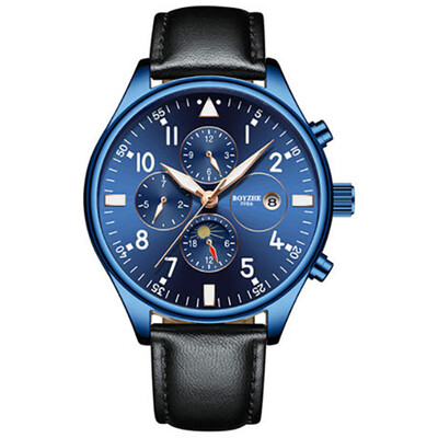 

BOYZHE WL003-P Watch Brand Luminous Waterproof Business Full-automatic Mechanical Men Leather Wrist Watch with Gift Box