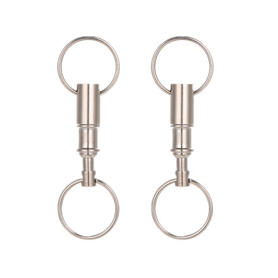 

2 Pcs Detachable Pull Apart Key Rings Keychains Double Rings Design Quick Release Key Chain