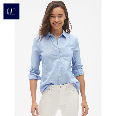 

GAP flagship store womens commuter slim ladies shirt bottoming shirt female 400753 light blue 17096A M