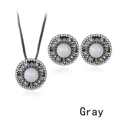 

Female Ornaments Popular Ear Studs Necklaces Sunflower Jewelry Sets Necklace With Birthstones