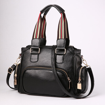 

LKX Free Shipping Women High Capacity Boston Handbags In China Female Woman Pu Zipper Single Shoulder Top-handle Bags