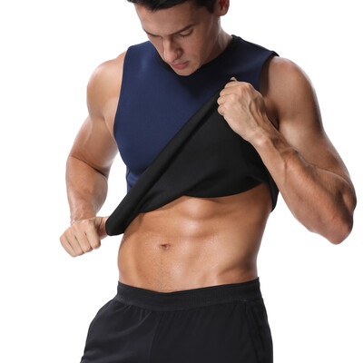 

SLIMBELLE Men Waist Trainer Corset Vest for Weight Loss Hot Neoprene Body Shaper Tank Top Sauna Suit Shirt No Zip