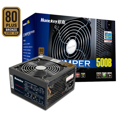

Huntkey bronze 500W JUMPER500B power supply 80PLUS bronze single 40A active PFC wide voltage support RTX2070 three-year warranty