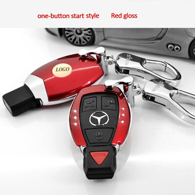 

Car Accessories Top Layer Leather Car Key Case For Benz Car Key Cover Shell Car Keychain
