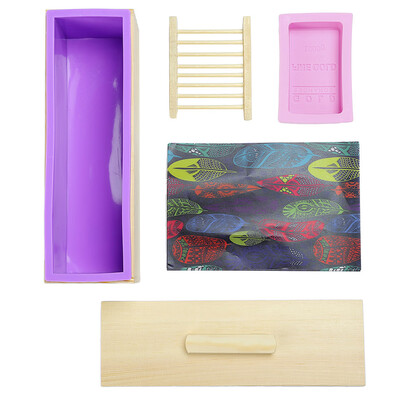 

Wooden Silicone Rectangle Bread Toast Soap Mold Set with Slide Cover