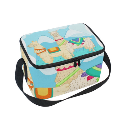 

Lunch Box Insulated Lunch Bag Large Cooler Alpaca In The Desert Tote Bagfor Kids Men Women