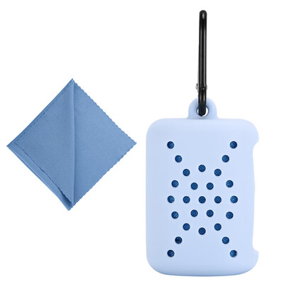 

Portable Fast Drying Microfiber Face Sports Cool Towel with Silicone Case Suitable for Outdoor Travelling Swimming Mountaineering