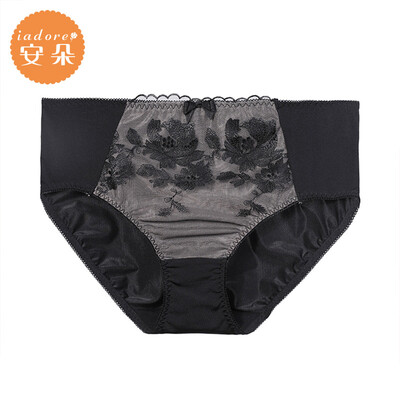 

An Lifangs An Duo waist flower lace sexy briefs ladies red underwear female H21661U black BLK