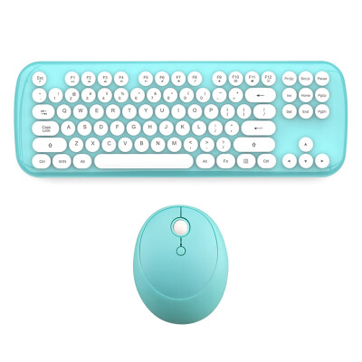 

Mofii candy x wireless keyboard&mouse set round chocolate button mouse&keyboard set office home notebook desktop computer white blue