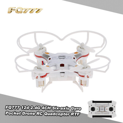 

Original FQ777 124 24G 4CH Six-axis Gyro Pocket Drone RC Quadcopter RTF with One-key Return Headless mode 3D-flip Function