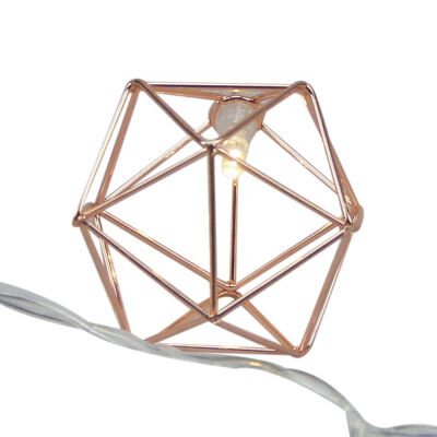 

UpperX Decorative String Lights Rhombus Hexagon Gold LED String Lights 20LED Battery Powered For Home Bedroom Decor