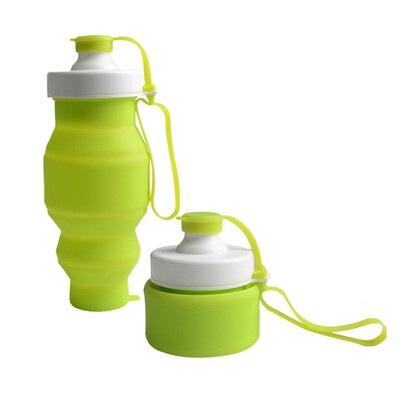 

520ML Ultralight Folding Silicone Water Bottle PP free Portable sport water bag bottle Soft Flask for Camping Travel Running Hikin