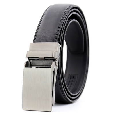 

xsby Mens Genuine Leather Ratchet Dress Belt With Automatic Buckle