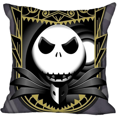 

Nightmare Before Christmas Pillow Cover Bedroom Home Office Decorative Pillowcase Square Zipper Pillow Cases Satin Fabric No Fade