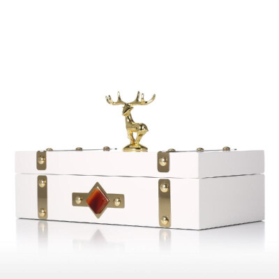 

Square Jewelry Box Gold - Deer Large Size Storage Case Wooden White Ring Necklace Storage Box Birthday Gifts for Women Black Vel