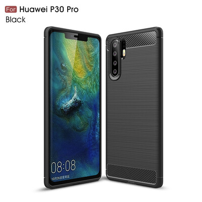 

Goowiiz Phone Case For Huawei P30P30 Pro Fashion Slim Carbon Fiber TPU Soft Silicone Prevent falling