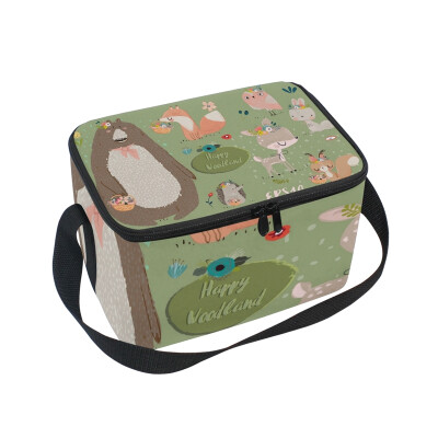 

ALAZA Lunch Box Insulated Lunch Bag Large Cooler Set With Cute Animals Tote Bag