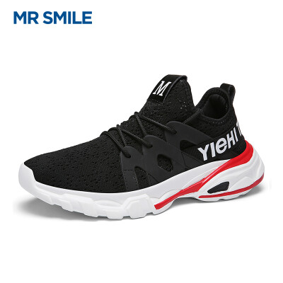 

Mr Smile MR SMILE ins Korean version of the trend of wild sports casual running net red men white shoes black 42