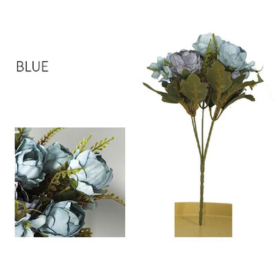 

Simulation flower bunch European five-head oil painting peony flower home decoration porch desktop fake flower pot bouquet cloth
