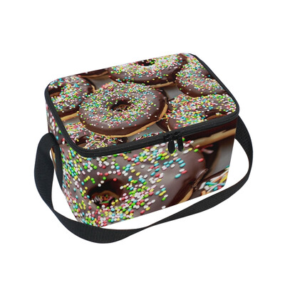 

Lunch Box Insulated Lunch Bag Large Cooler Doughnut Colorful Tote Bagfor Kids Men Women