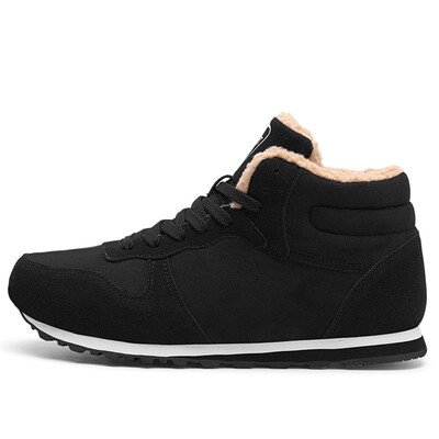 

38-48 Men Boots Plus Size Winter Shoes Men Plush Warm Winter Boots Men Black Blue
