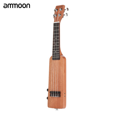 

ammoon Creative 21" Solid Wood Okoume Electric Ukulele Ukelele Uke with 35mm & 635mm Outputs Including Carrying Bag 4pcs Extra S