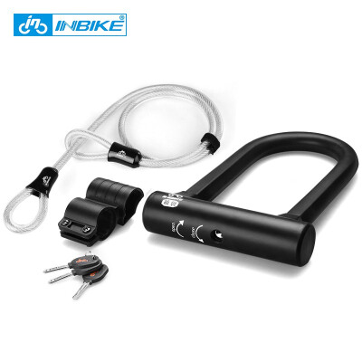 

INBIKE Bike U Lock Anti-theft MTB Road Bike Bicycle Lock Cycling Accessories Heavy Duty Steel Security Bike Cable U-Locks Set