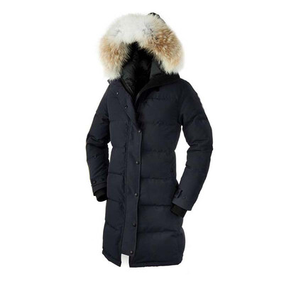 

2018 Women Fashion Overcoat Goose Shelburne Parka Winter Coat Goose Down Feather Jacket Coyote Fur Collar for Lady
