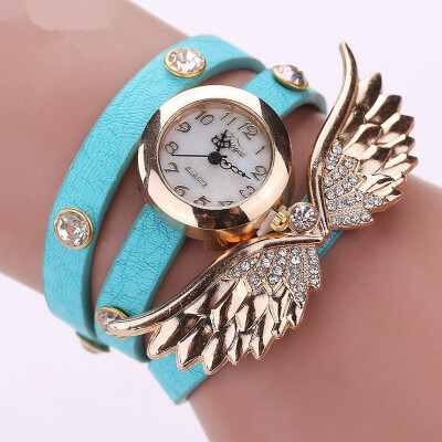 

DUOYA D001 Women Analog Quartz Leather Bracelet Wrist Watch with Wings