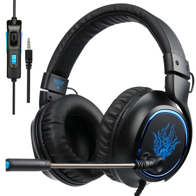 

SADES R5 35mm Wired Gaming Headsets Over Ear Game Headphone Noise Canceling Earphone with Microphone Volume Control for PC Laptop