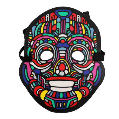 

LED Voice-activated Glow Mask Festival Performance Party EL Masks with Battery Case