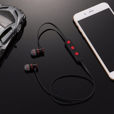 

New metal wireless Bluetooth headset running sports magnetic suction ear Bluetooth headset gift stereo one for two