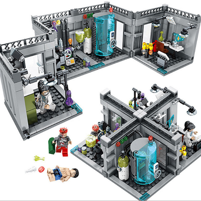 

Long Nu Super Police Biochemical Laboratory Assembles Building Blocks Compatible with Lego Childrens Puzzle Toys