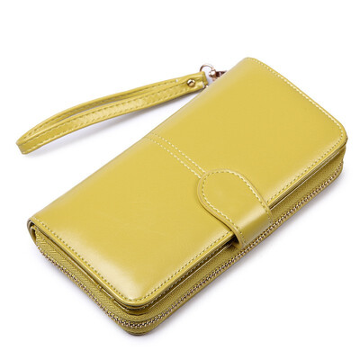 

LKX Long Womens Leather Wallet High-performance Clutch Womens Zipper Wallet Female Mini Coin Pocket Card Money Clip