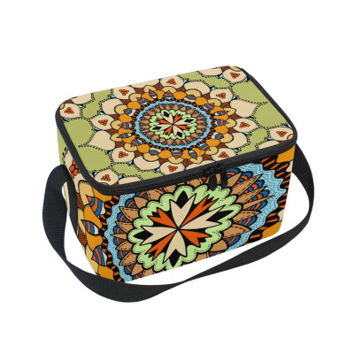 

ALAZA Insulated Lunch Box Colorful Roma Design4 Lunch Bag for Men Women Portable Tote Bag Cooler Bag