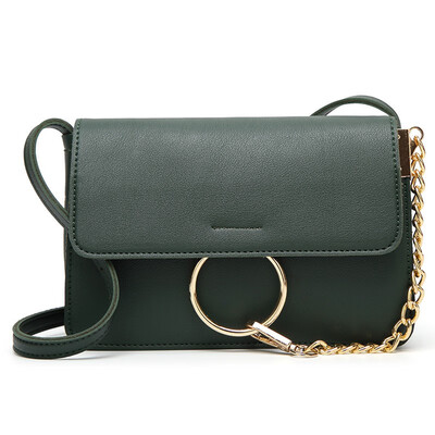 

Luxury Brand Women Messenger Bags Chains Patchwork Shoulder Crossbody Bag Ladies Metal Ring Leather Stella Bag Clutch Sac A Main