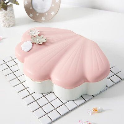 

Vilscijon Victorian candy box home dried fruit plate creative shells with cover snacks melon seeds storage box with mobile phone bracket 2622 Pretty powder