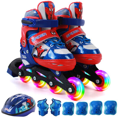 

Disney skates childrens full flash skates set beginner adjustable roller skates VCY41037-S8 Spider-Man 35-38