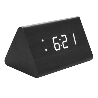 

Voice-activated Electronic Wooden Alarm Clock