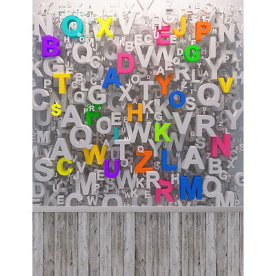

Noisy Letters Photo Backdrop 57FT Vinyl Fabric Cloth Digital Printing for Kids Birthday Photo Background s-2417