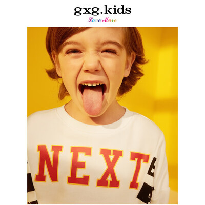 

Gxg kids childrens clothing 2019 spring new white fashion coat letters printing boy sweater baby shirt A18131107 white 120