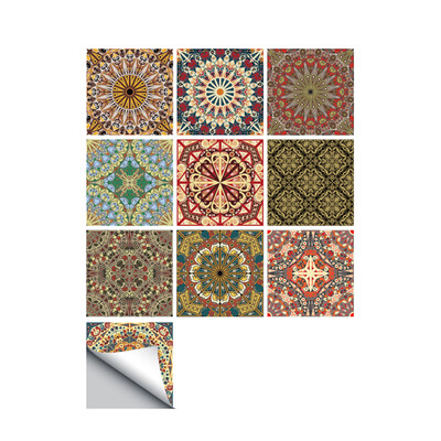 

10 PcsSet Self Adhesive Tile Stickers Art Decals DIY Wall Sticker Kitchen Backsplash Bathroom Removable Home Tidy Protection