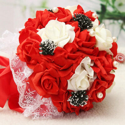 

UpperX Handmade Rose Bouquet DecorChampagne