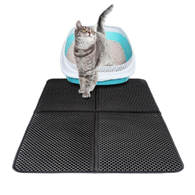 

Cat Litter Mat Double Layer Trapping Pad Nonslip Waterproof Durable EVA Foldable in 14