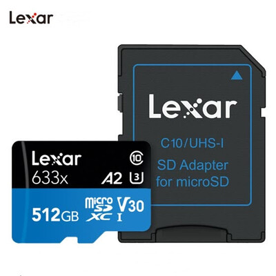 

Lexar 512GB Read 100MBs Write 70MBs TF Card Micro SDXC Class10 UHS-I U3 V30 A2 High Speed ​​Memory Card 633x