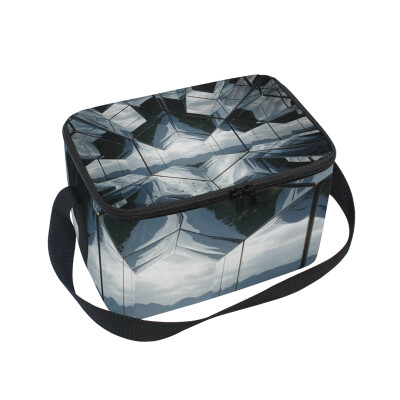 

ALAZA Lunch Box Abstract Architecture Structure Window Insulated Lunch Bag Large Cooler Tote Bagfor Men Women