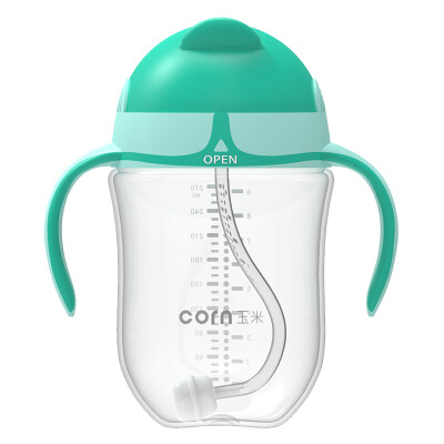 

Corn CORN childrens cup water bottle baby drinking cup baby learning drinking cup straw cup with handle cup green