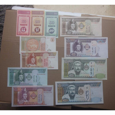 

11 PCS SET Banknote OF Mongolia 10 20 50 Mongo 1 5 10 20 50 100 500 1000 Tugrik