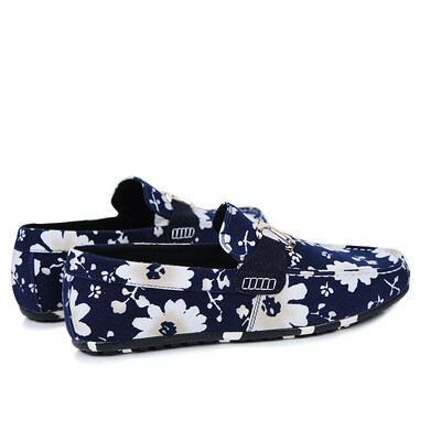 

Autumn mens color peas shoes canvas lazy one foot personality red nightclub Korean version of the trend cloth shoes